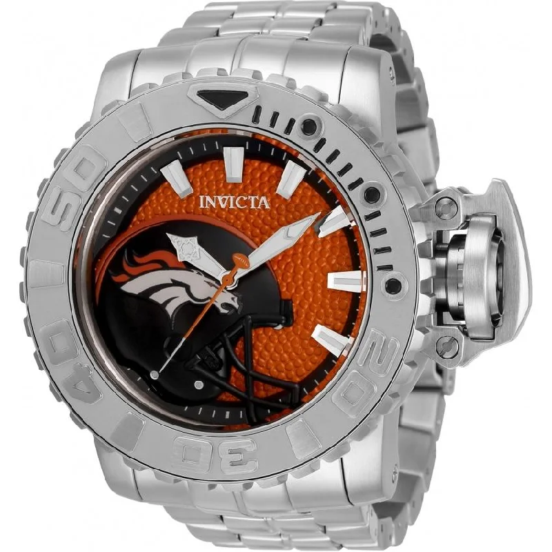 Classic style watches-Invicta Men's 33005 NFL Broncos Automatic Stainless Steel Watch