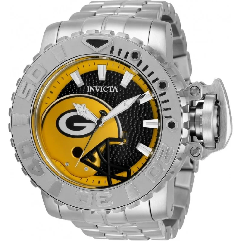 Mesh band watches-Invicta Men's 33007 NFL Packers Automatic Stainless Steel Watch