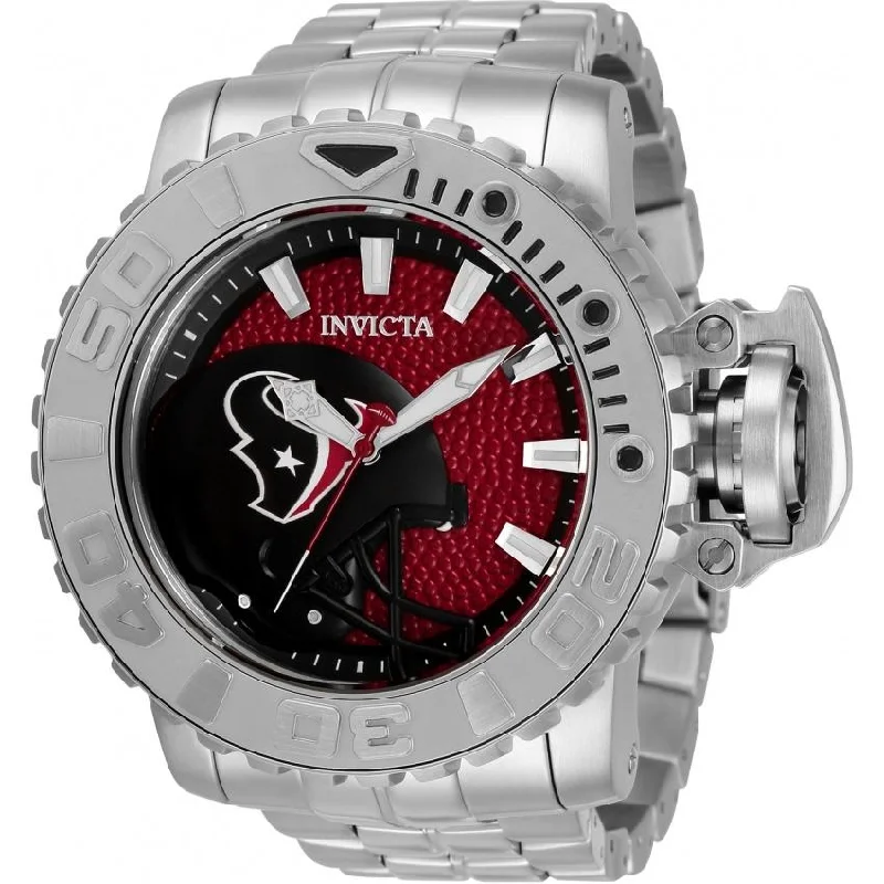 Lotus dial watches-Invicta Men's 33008 NFL Texans Automatic Stainless Steel Watch