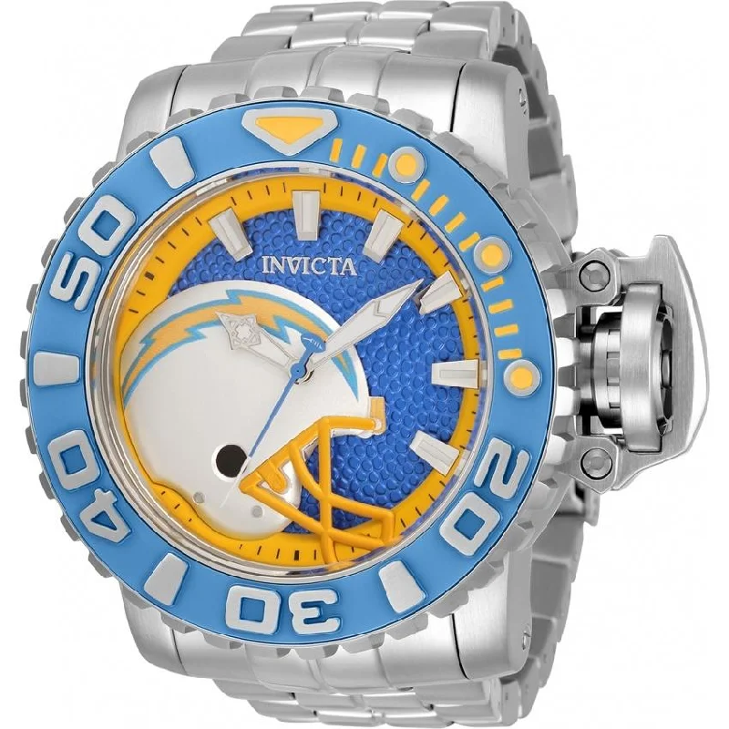 Tri-metal watches-Invicta Men's 33016 NFL Chargers Automatic Stainless Steel Watch