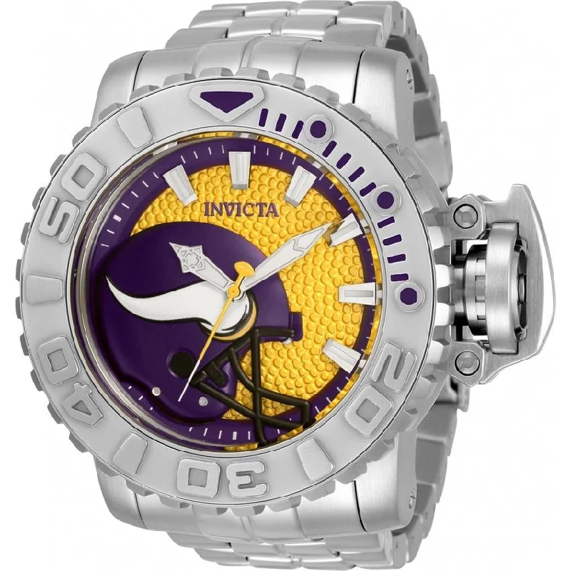 Soft canvas watches-Invicta Men's 33023 NFL Vikings Automatic Stainless Steel Watch