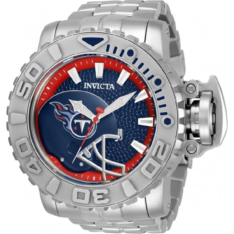 Retro round watches-Invicta Men's 33043 NFL Titans Automatic Stainless Steel Watch