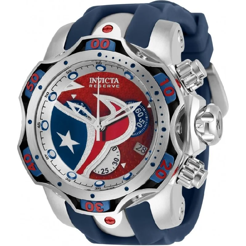 Vibrant color watches-Invicta Men's 33074 NFL Texans Blue Silicone Watch