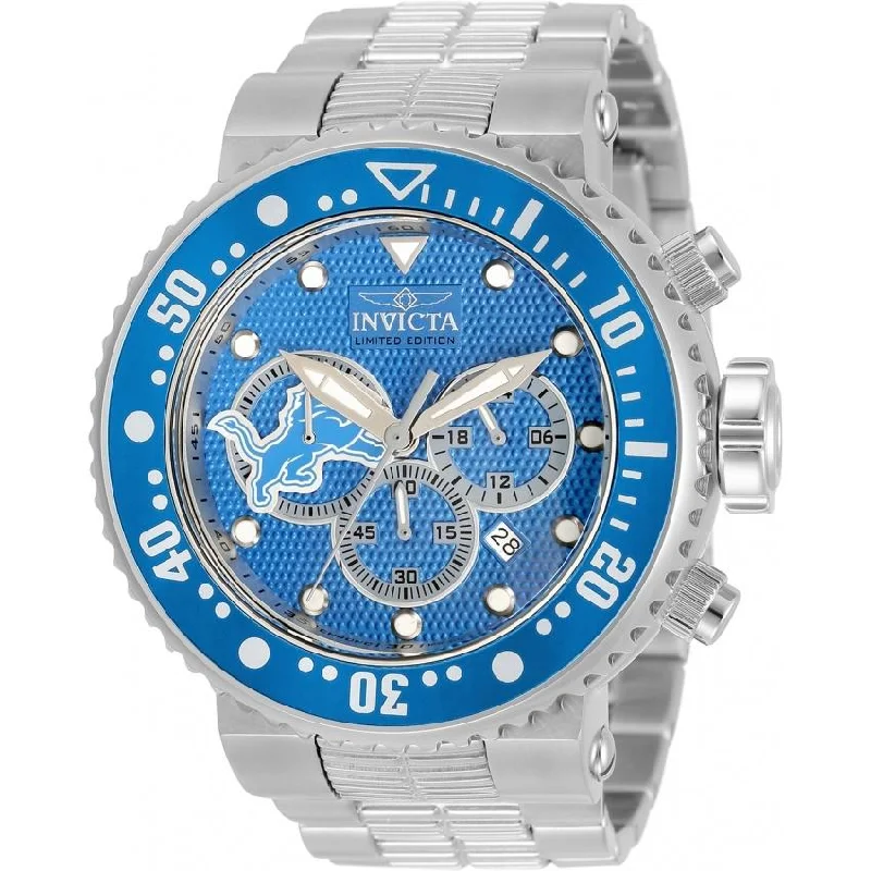 Etched dial watches-Invicta Men's 33125 NFL Lions Stainless Steel Watch