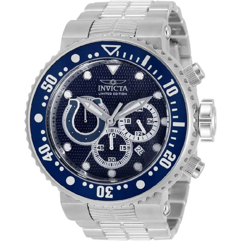 Classic analog watches-Invicta Men's 33128 NFL Colts Stainless Steel Watch