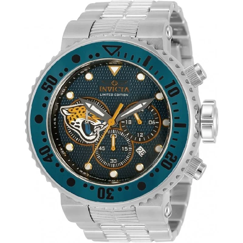 Prism bezel watches-Invicta Men's 33129 NFL Jaguars Stainless Steel Watch