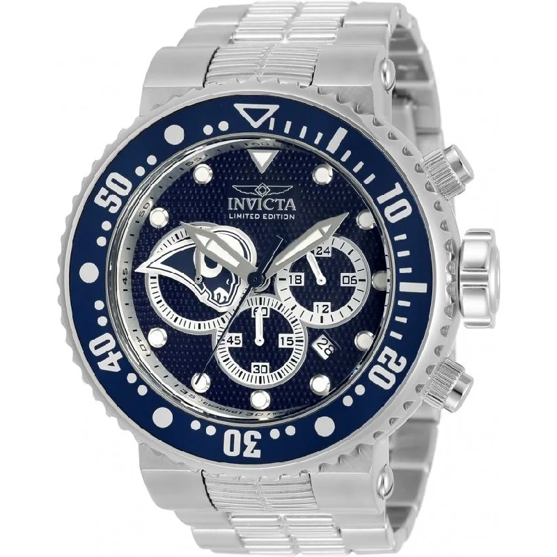 Artisan strap watches-Invicta Men's 33132 NFL Rams Stainless Steel Watch