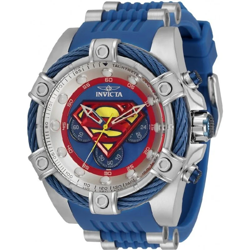 Sharp quartz watches-Invicta Men's 33188 DC Comics Superman Blue Stainless Steel Watch