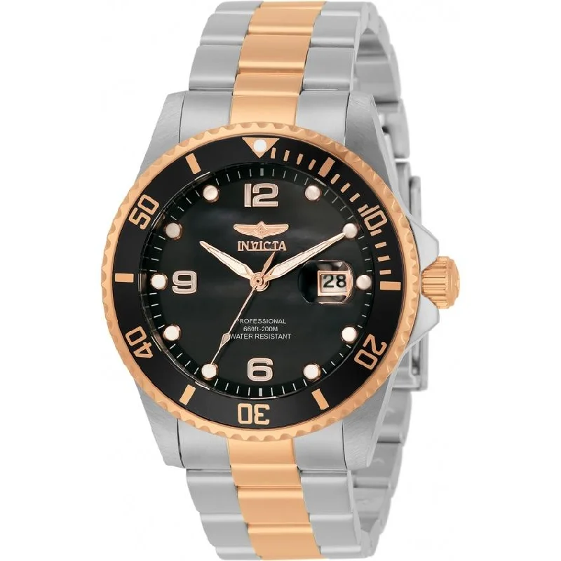 Airy strap watches-Invicta Men's 33265 Pro Diver Rose-Tone and Silver Stainless Steel Watch