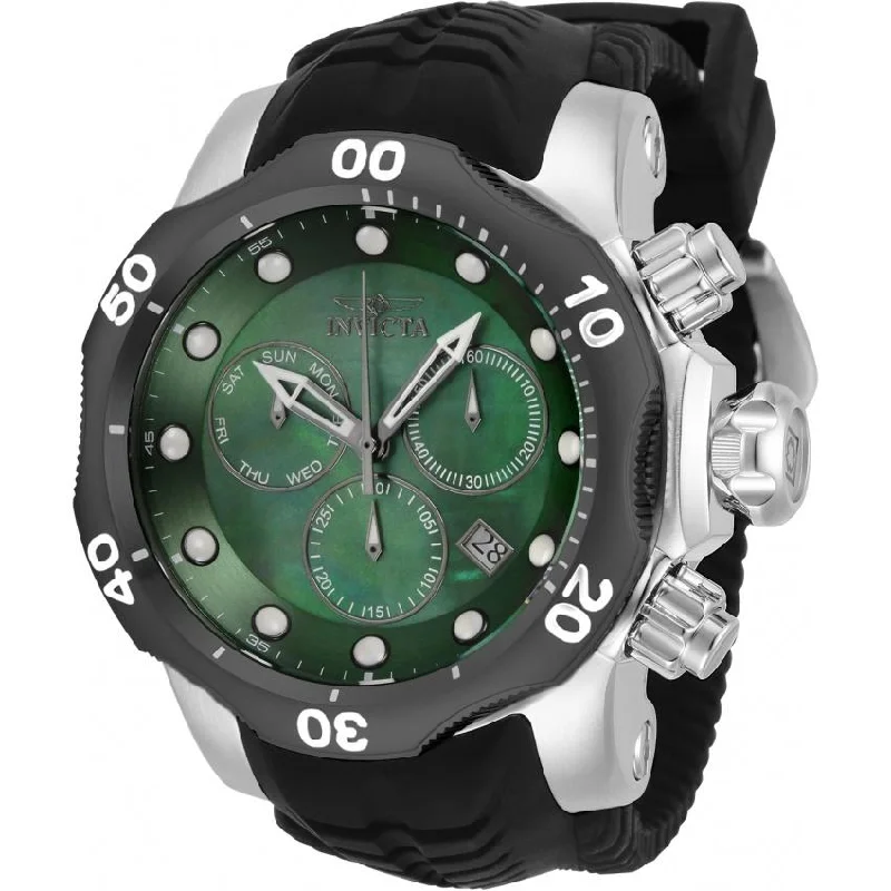 Steel band watches-Invicta Men's 33306 Venom Black Polyurethane Watch