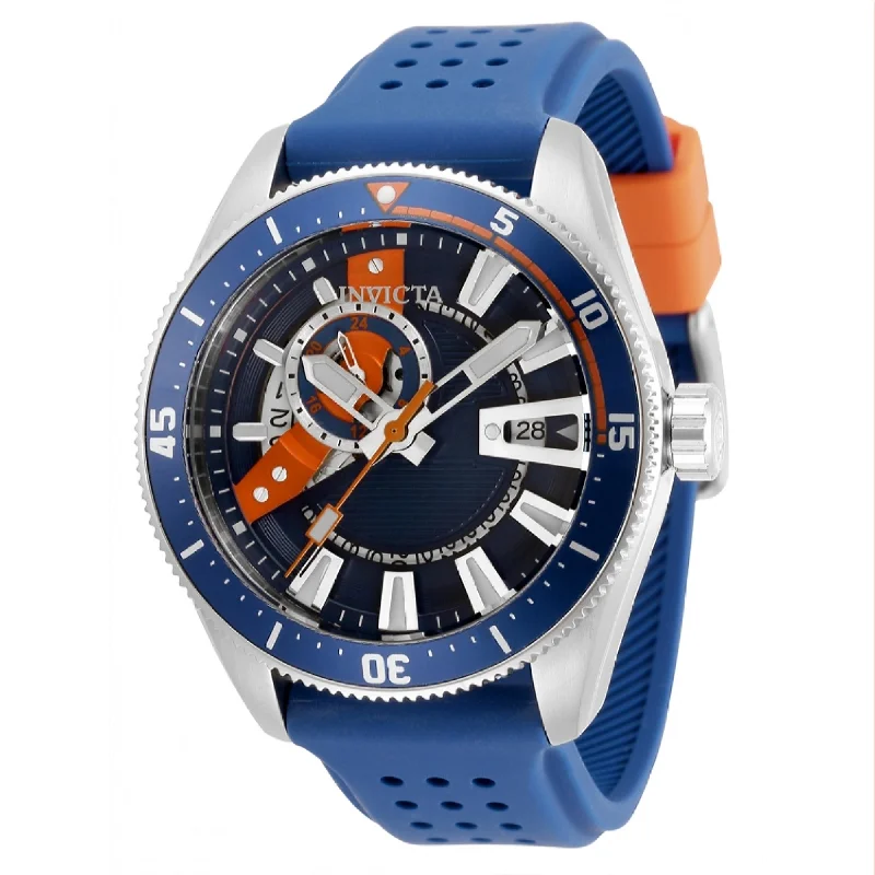 Sharp slim watches-Invicta Men's 33511 Pro Diver Automatic Blue Silicone Watch