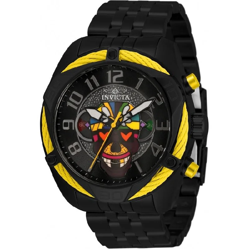 Retro leather watches-Invicta Men's 33521 Britto Black Polyurethane Watch