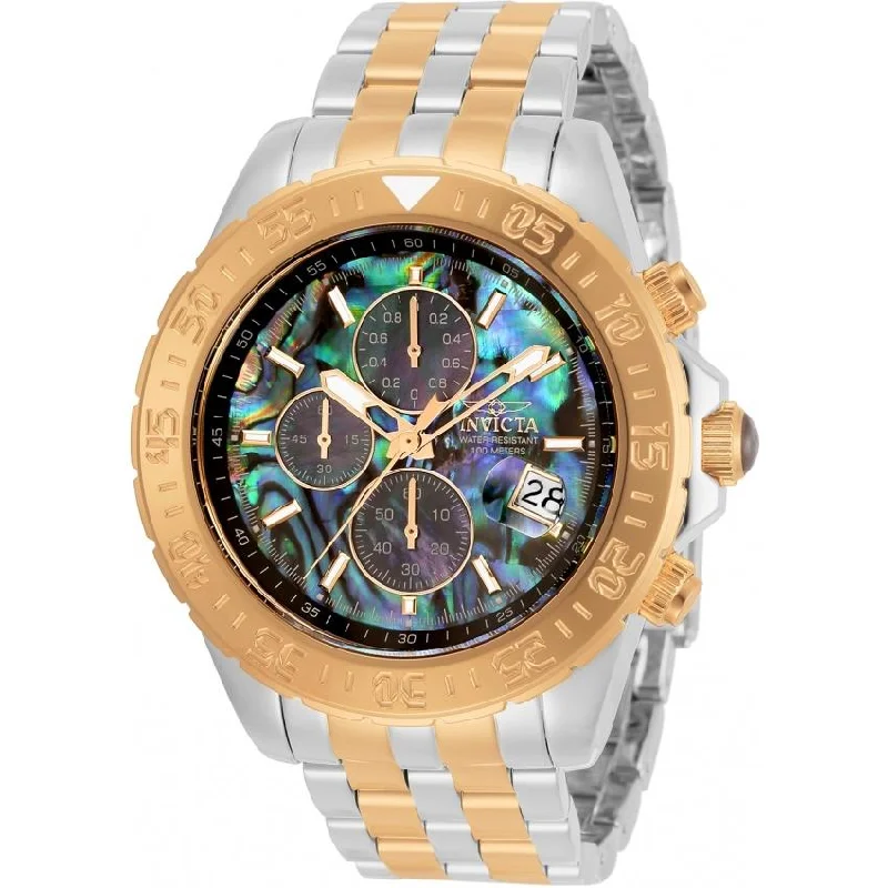 Diamond face watches-Invicta Men's 33577 Aviator Gold-Tone and Silver Stainless Steel Watch