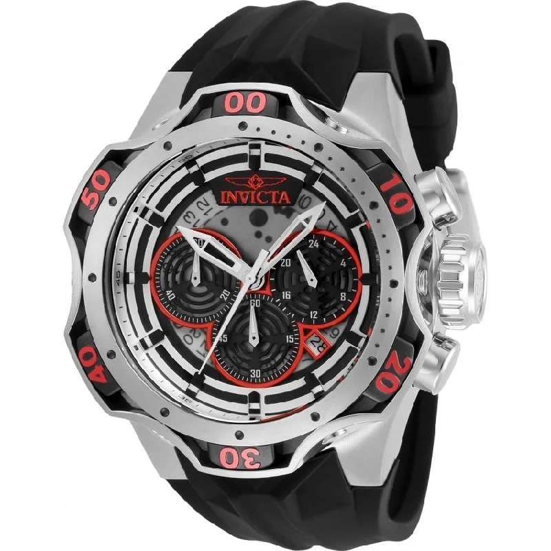 Sleek silver watches-Invicta Men's 33630 Venom Black Silicone Watch