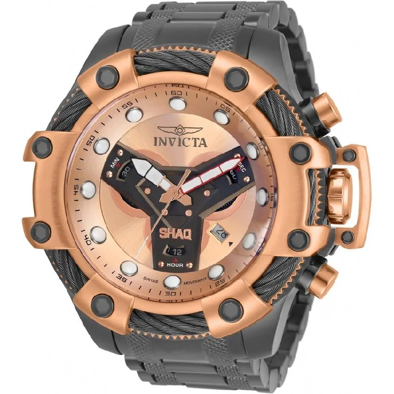 Retro leather watches-Invicta Men's 33658 Shaq Black Stainless Steel Watch