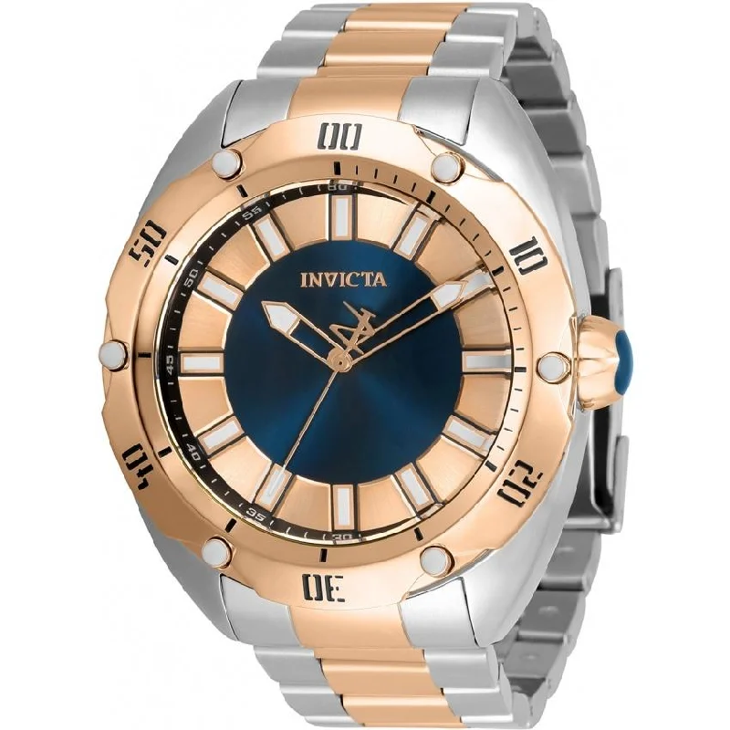 Subtle face watches-Invicta Men's 33767 Venom Rose-Tone and Silver Stainless Steel Watch