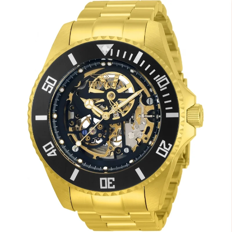 Etched case watches-Invicta Men's 33797 Pro Diver Automatic Gold-Tone Stainless Steel Watch