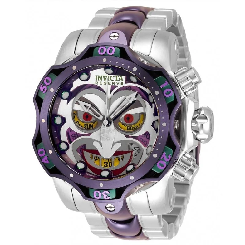 Pearl dial watches-Invicta Men's 33810 DC Comics Joker Stainless Steel Watch