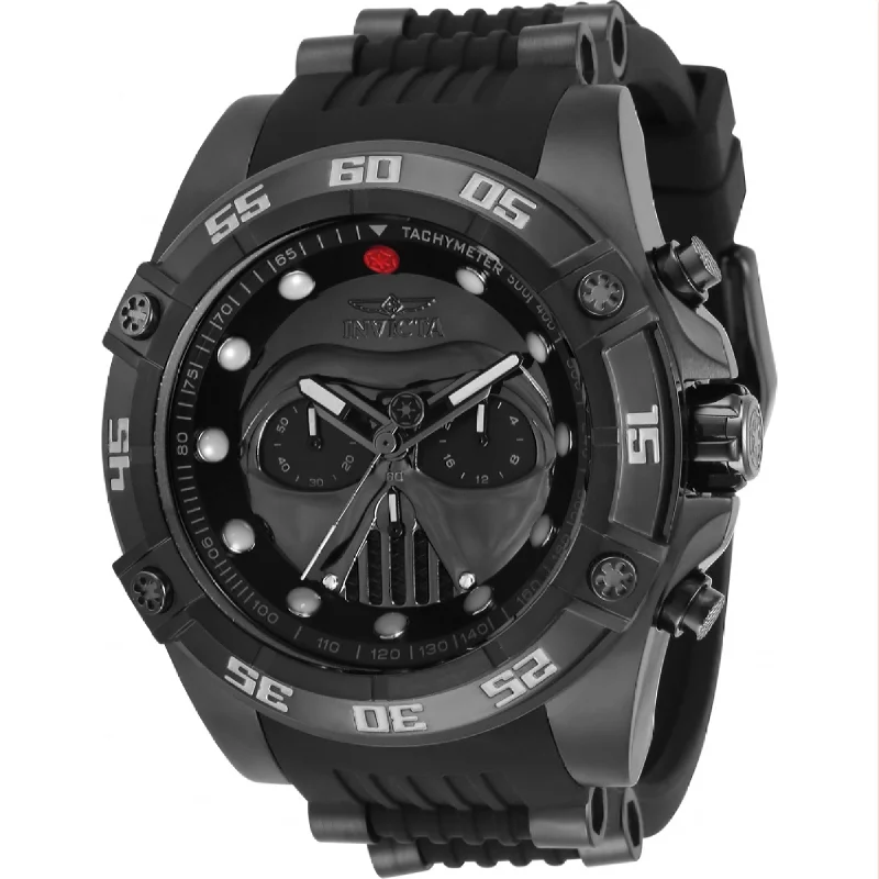 Flat square watches-Invicta Men's 34040 Star Wars Darth Vader Black Stainless Steel Watch