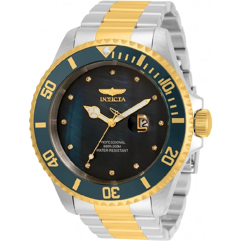 Steel strap watches-Invicta Men's 34151 Pro Diver Gold-Tone and Silver Stainless Steel Watch