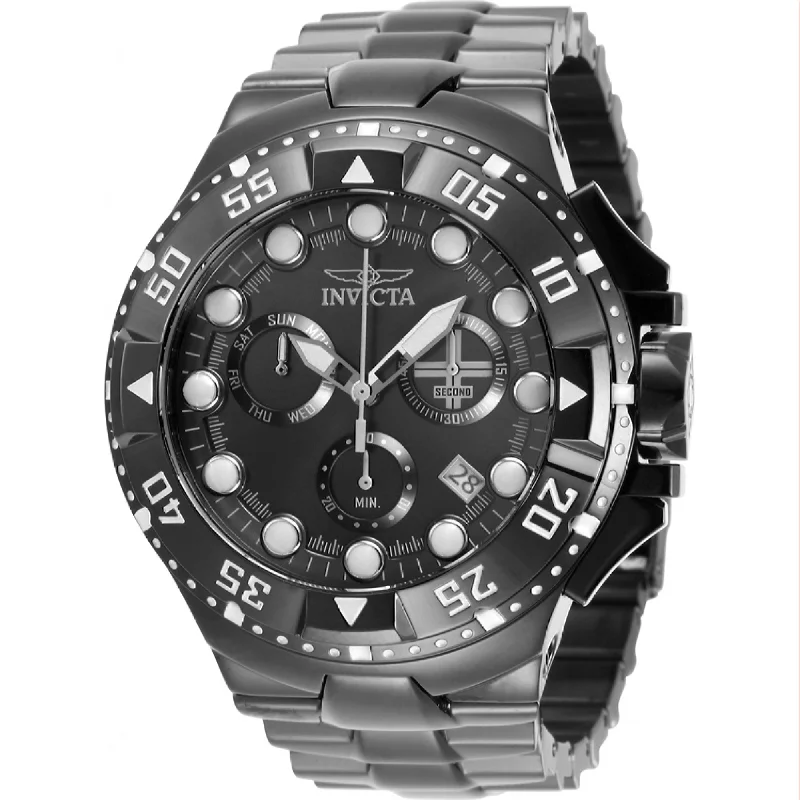 Oval dial watches-Invicta Men's 34189 Excursion Black Stainless Steel Watch