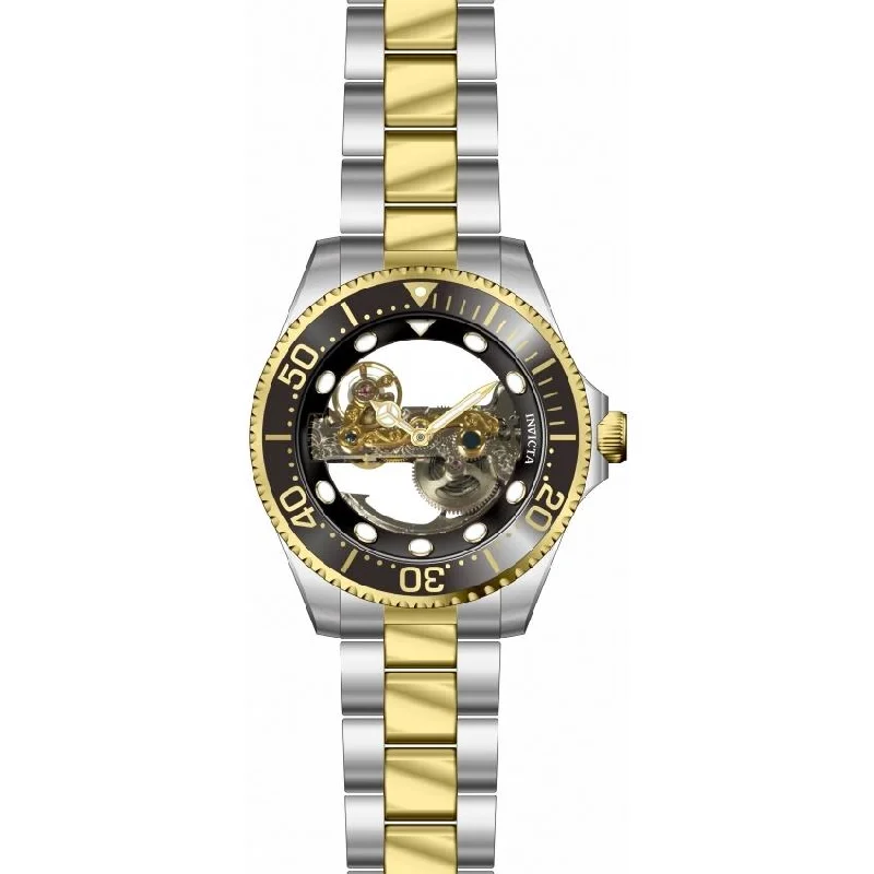 Vine bezel watches-Invicta Men's 34449 Pro Diver Scuba Automatic Gold-Tone and Stainless Steel Stainless Steel Watch