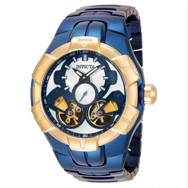 Polished gold watches-Invicta Men's 34563 Hydromax Reserve Automatic Blue Stainless Steel Watch