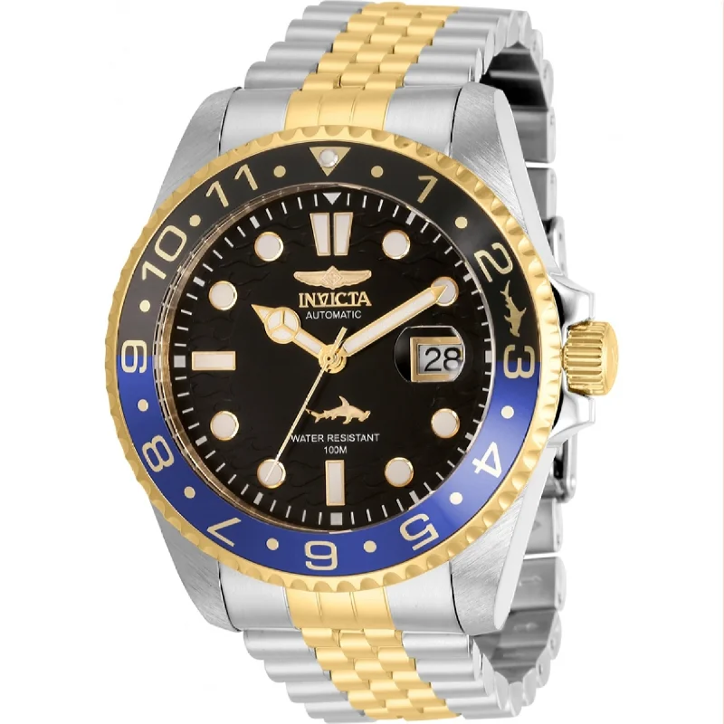 Oval stone watches-Invicta Men's 35152 Pro Diver Automatic Gold-Tone and Silver Stainless Steel Watch