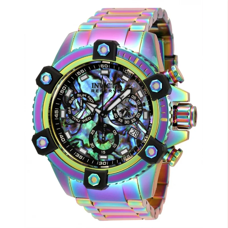 Lotus face watches-Invicta Men's 35555 Iridescent Stainless Steel Watch