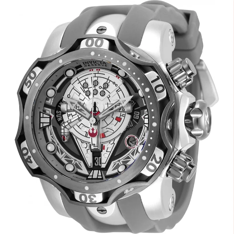 Quartz face watches-Invicta Men's 35672 Star Wars Millennium Falcon Grey Silicone Watch