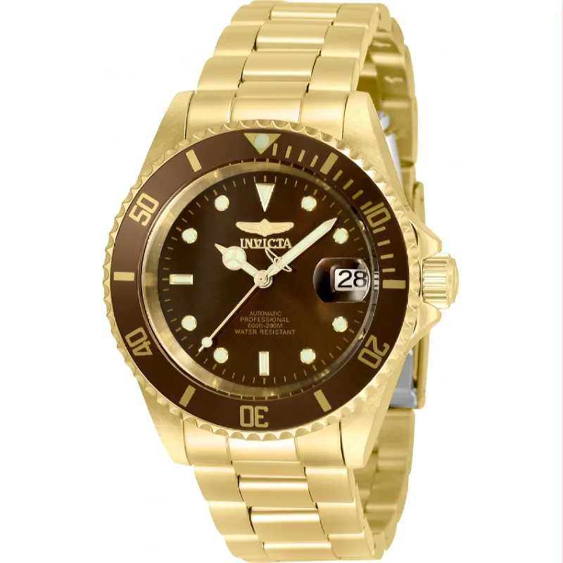 Bold face watches-Invicta Men's 35697 Pro Diver Automatic Gold-Tone Stainless Steel Watch