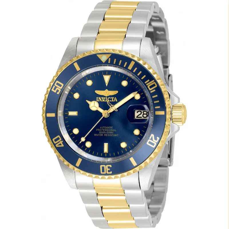 Light dial watches-Invicta Men's 35703 Pro Diver Automatic Gold-Tone and Silver Stainless Steel Watch