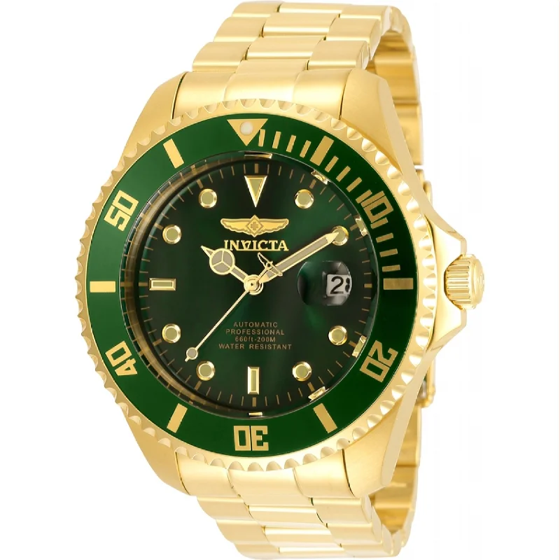 Polished gold watches-Invicta Men's 35724 Pro Diver Automatic Gold-Tone Stainless Steel Watch