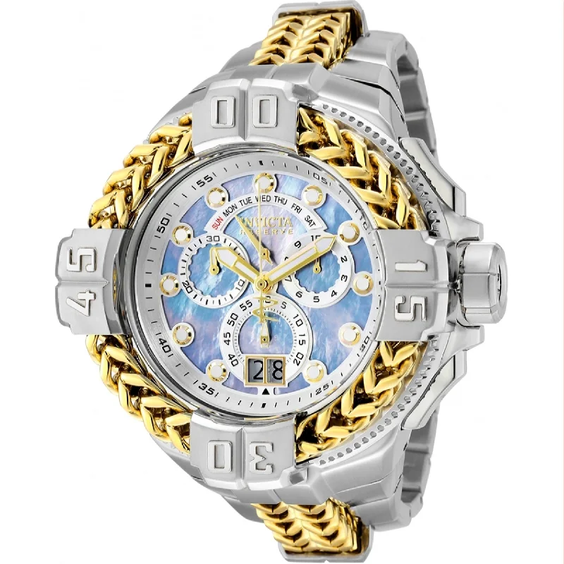 Bold analog watches-Invicta Men's 35994 Gladiator Gold-Tone and Silver Stainless Steel Watch