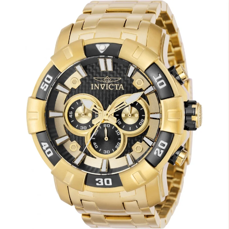 Tourmaline dial watches-Invicta Men's 36046 Pro Diver Scuba Gold-Tone Stainless Steel Watch