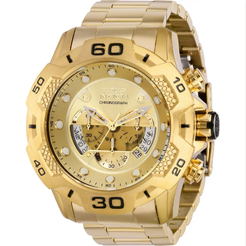 Flat square watches-Invicta Men's 36687 Speedway Gold-Tone Stainless Steel Watch