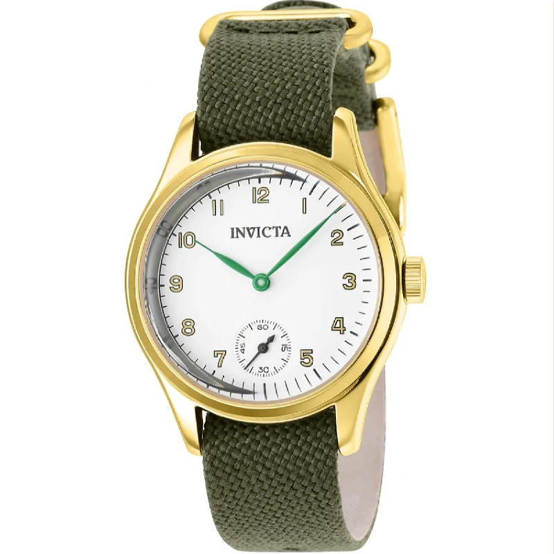 Prism bezel watches-Invicta Men's 37072 Vintage Green Canvas Watch