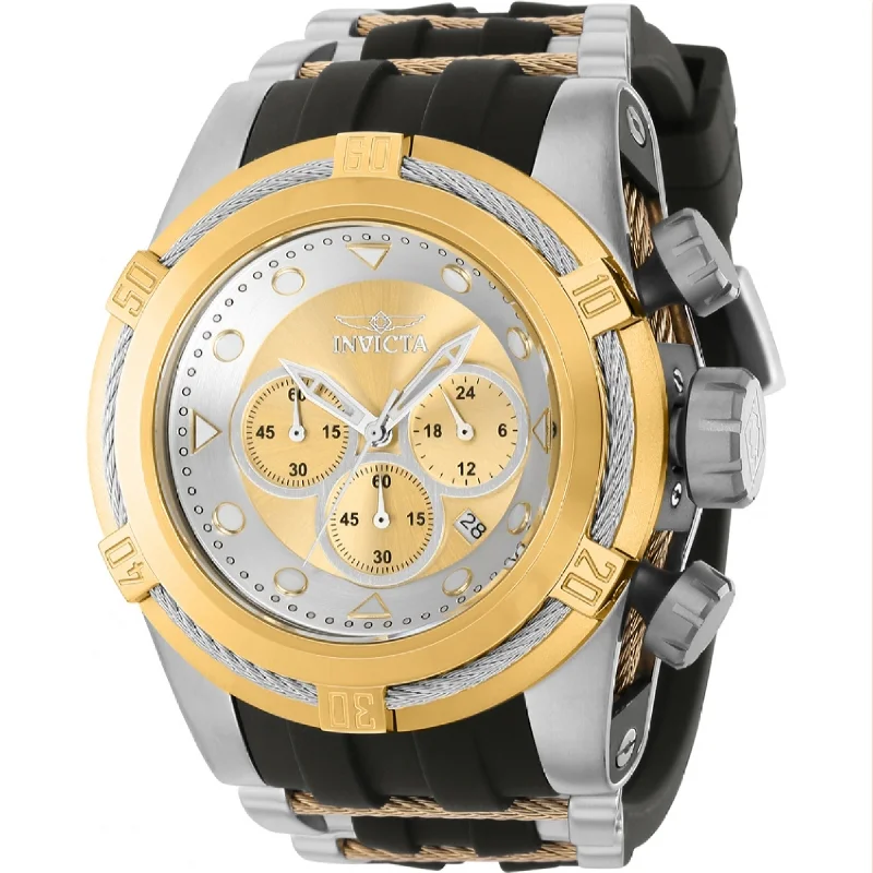 Vine bezel watches-Invicta Men's 37197 Bolt Zeus Black and Silver Polyurethane and Stainless Steel Watch