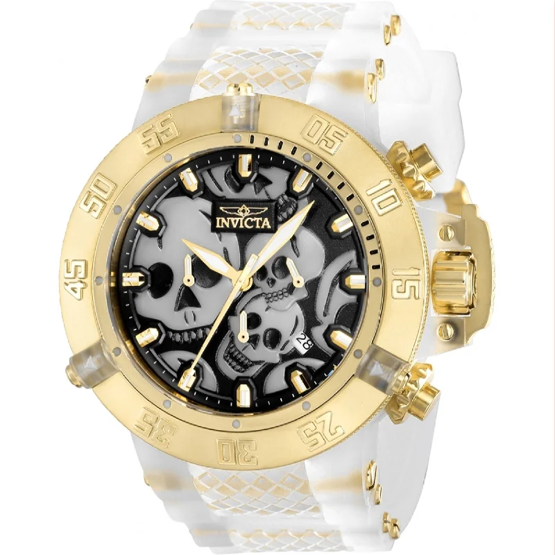 Neon face watches-Invicta Men's 37328 Subaqua Noma III White Polyurethane Watch