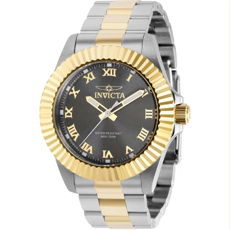 Eco strap watches-Invicta Men's 37407 Gold-Tone and Silver Stainless Steel Watch