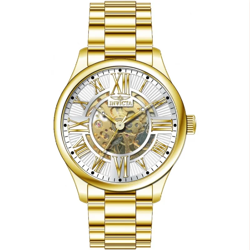 Grand bezel watches-Invicta Men's 37639 Objet D Art Automatic Gold-Tone Stainless Steel Watch