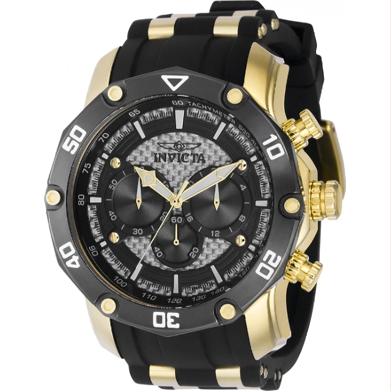 Steel band watches-Invicta Men's 37717 Pro Diver Scuba Black and Gold-Tone Polyurethane and Stainless Steel Watch