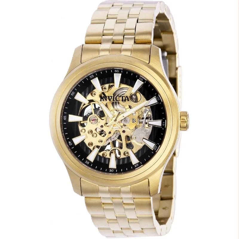 Quartz face watches-Invicta Men's 37967 Vintage Mechanical Gold-Tone Stainless Steel Watch