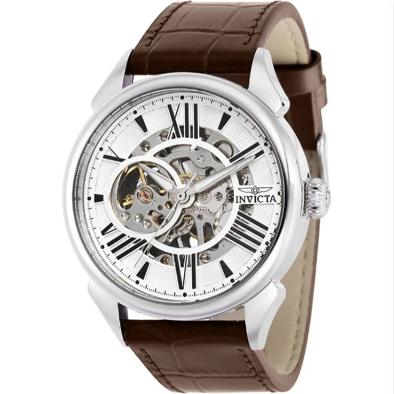 Flat strap watches-Invicta Men's 38160 Vintage Mechanical Brown Leather Watch