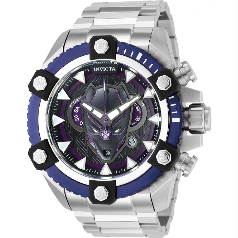 Sleek silver watches-Invicta Men's 38323 Marvel Black Panther Stainless Steel Watch