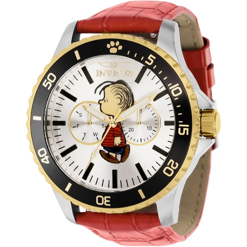 Pearl dial watches-Invicta Men's 38643 Red Leather Watch