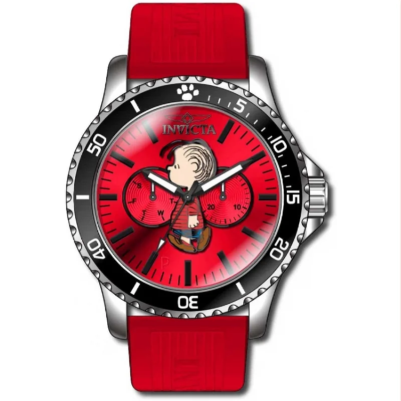 Tribal leather watches-Invicta Men's 38647 Character Snoopy Red Silicone Watch