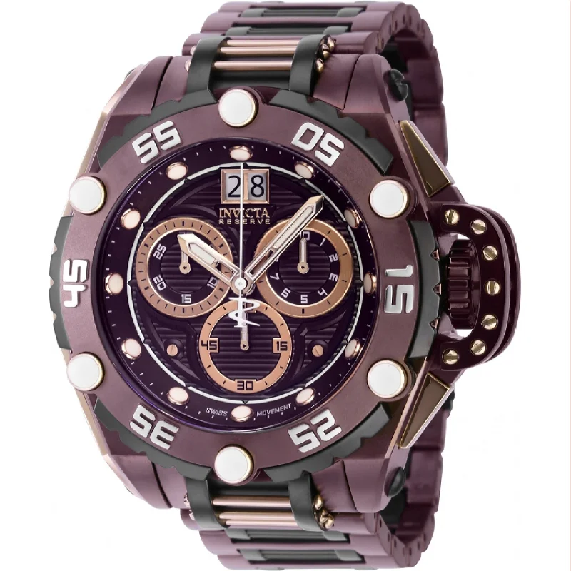 Solar face watches-Invicta Men's 38740 Brown Stainless Steel Watch