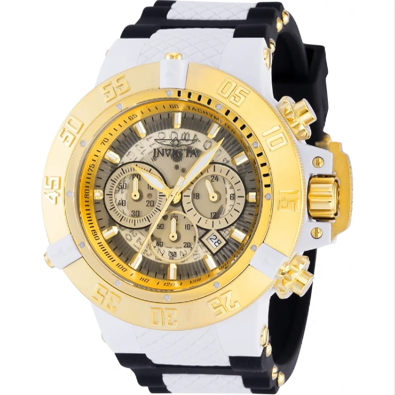 Refined leather watches-Invicta Men's 39003 Subaqua Noma III Black and White Polyurethane and Stainless Steel Watch