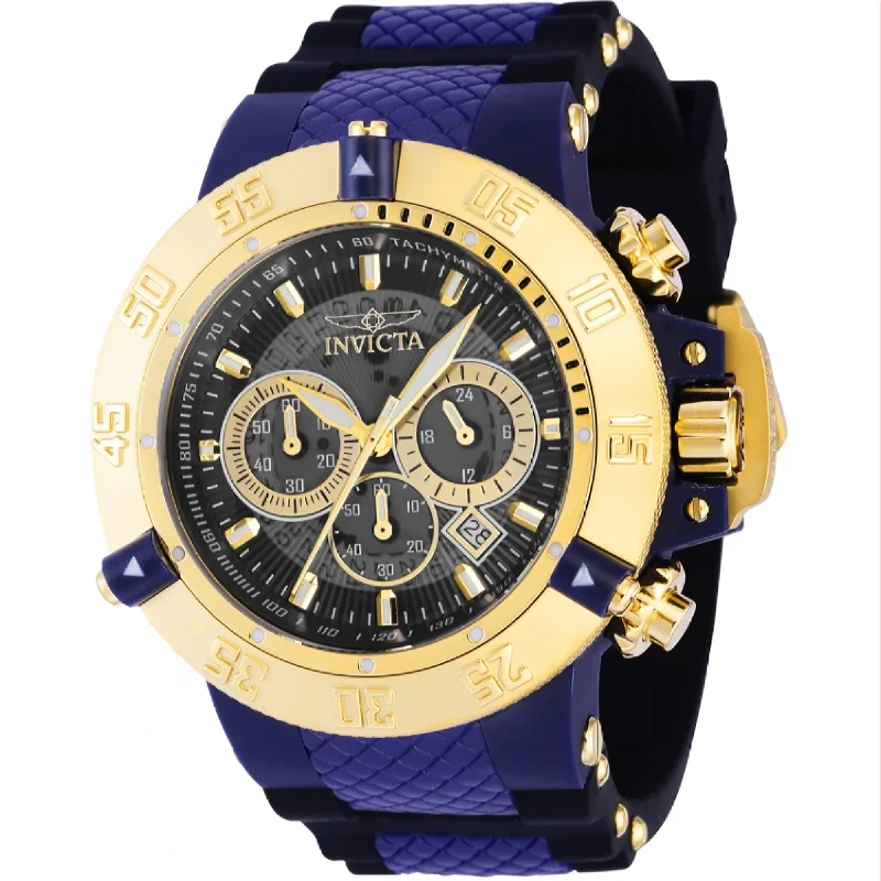 Sharp square watches-Invicta Men's 39004 Subaqua Noma III Black and Blue Polyurethane and Stainless Steel Watch